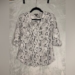Express Women's Monochrome Snake Print Blouse